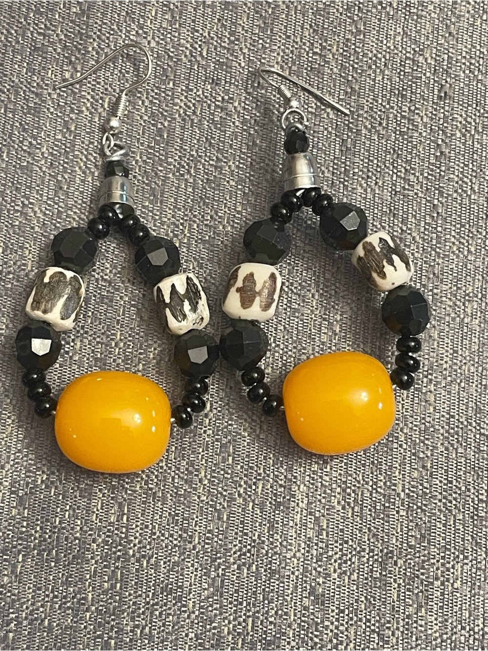 Bold Yellow Handcrafted Dangle Earrings